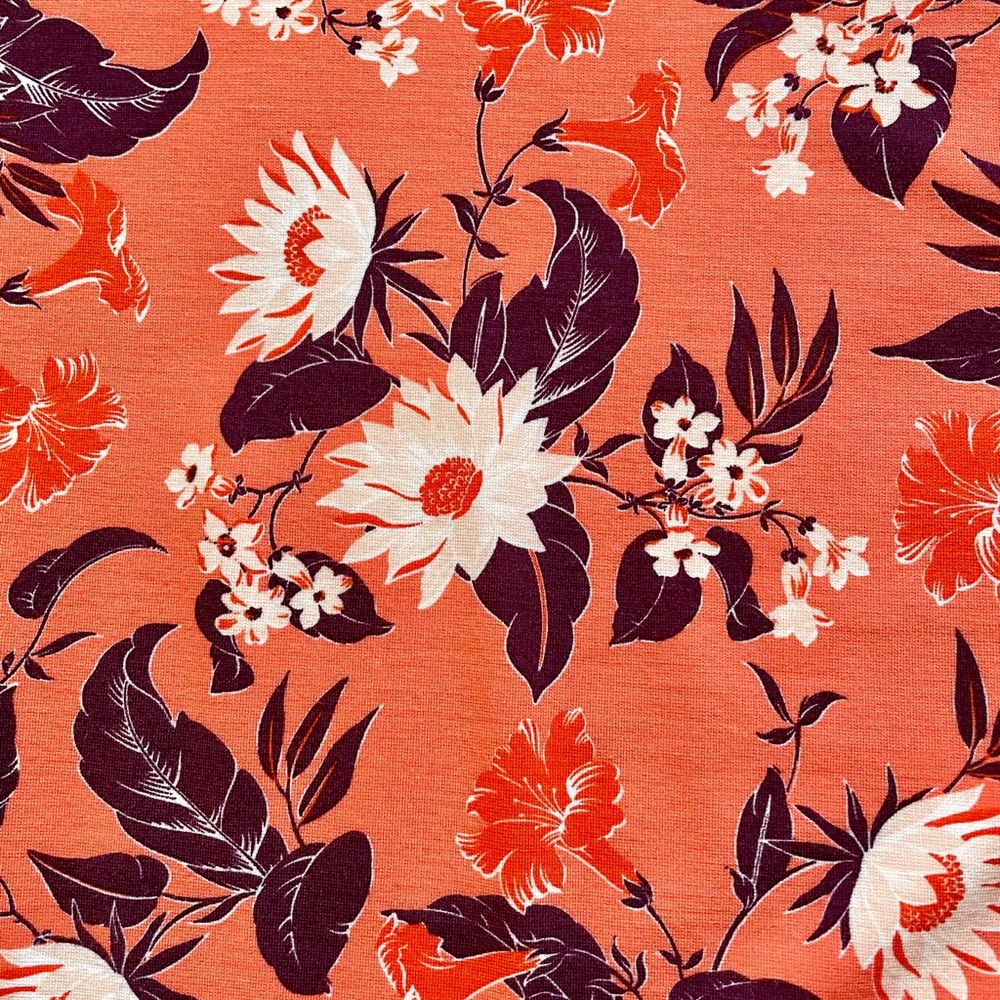 Ann Taylor Coral Floral V Neck Tank XL Botanical Print - Picture 3 of 4
